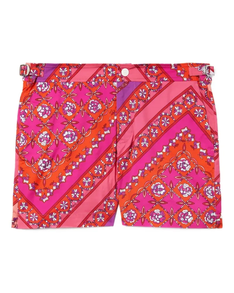 Emilio Pucci Badeshorts mit diagonalen Streifen - Rosa Rosa