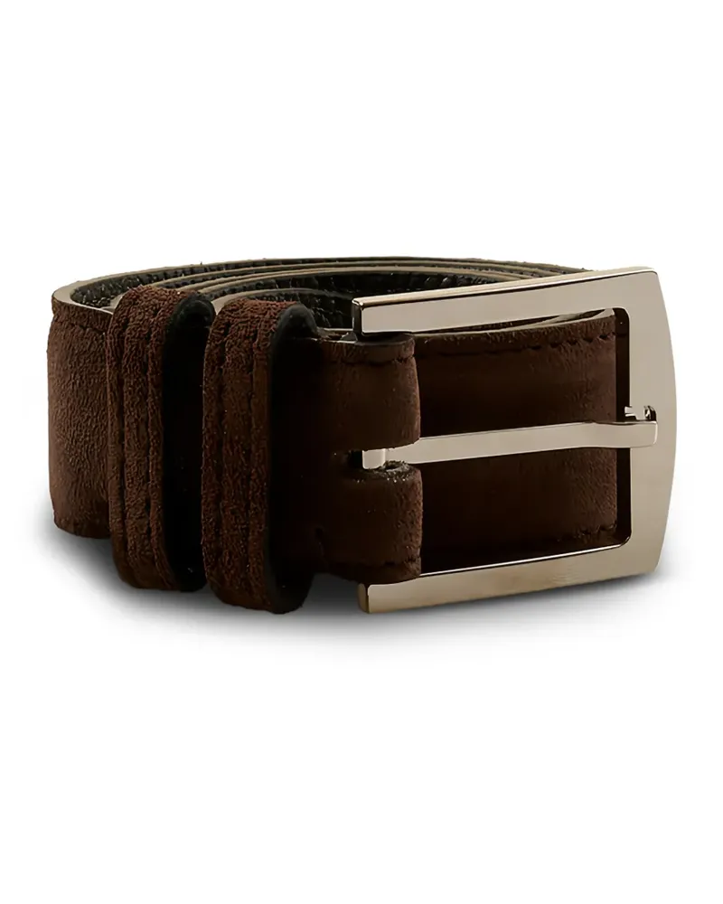 Kiton suede buckle-fastening belt - Braun Braun