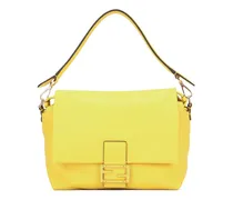 Mittelgroße Mamma Baguette Schultertasche - Gelb