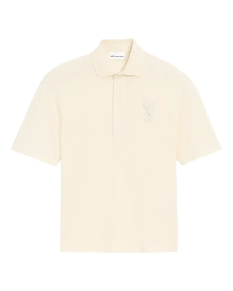 AMI Paris Poloshirt mit Logo-Patch - Nude Nude