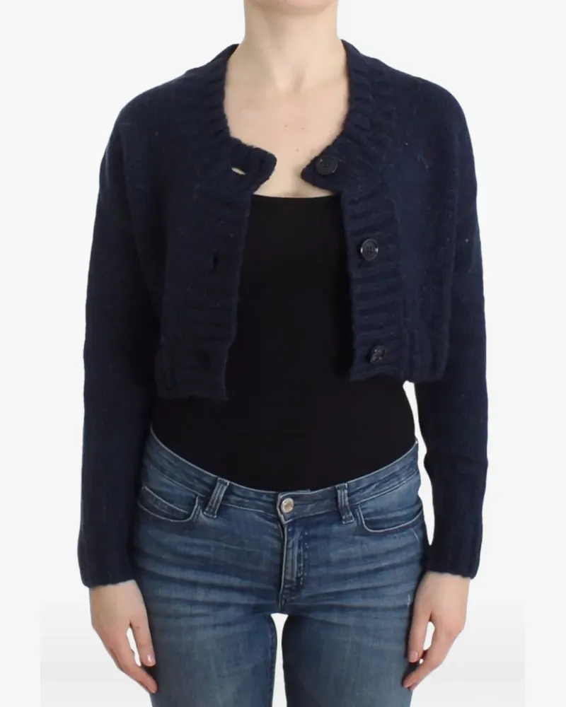 John Galliano Cropped-Cardigan mit Knopfleiste - Blau Blau