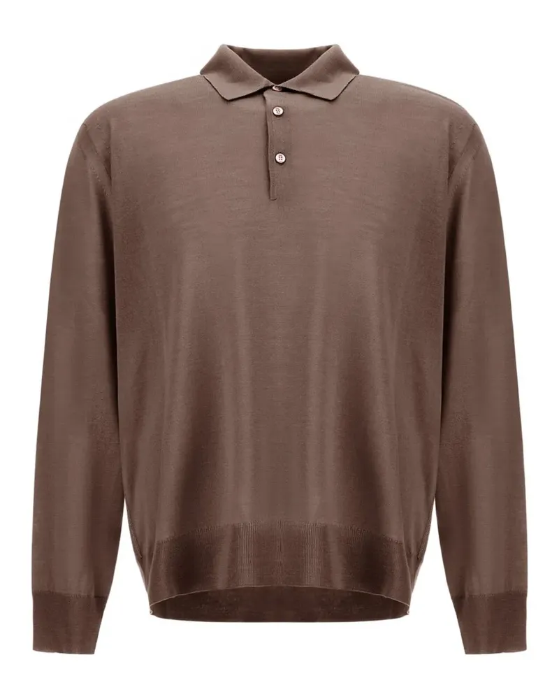 Herno Langärmeliges Poloshirt - Braun Braun