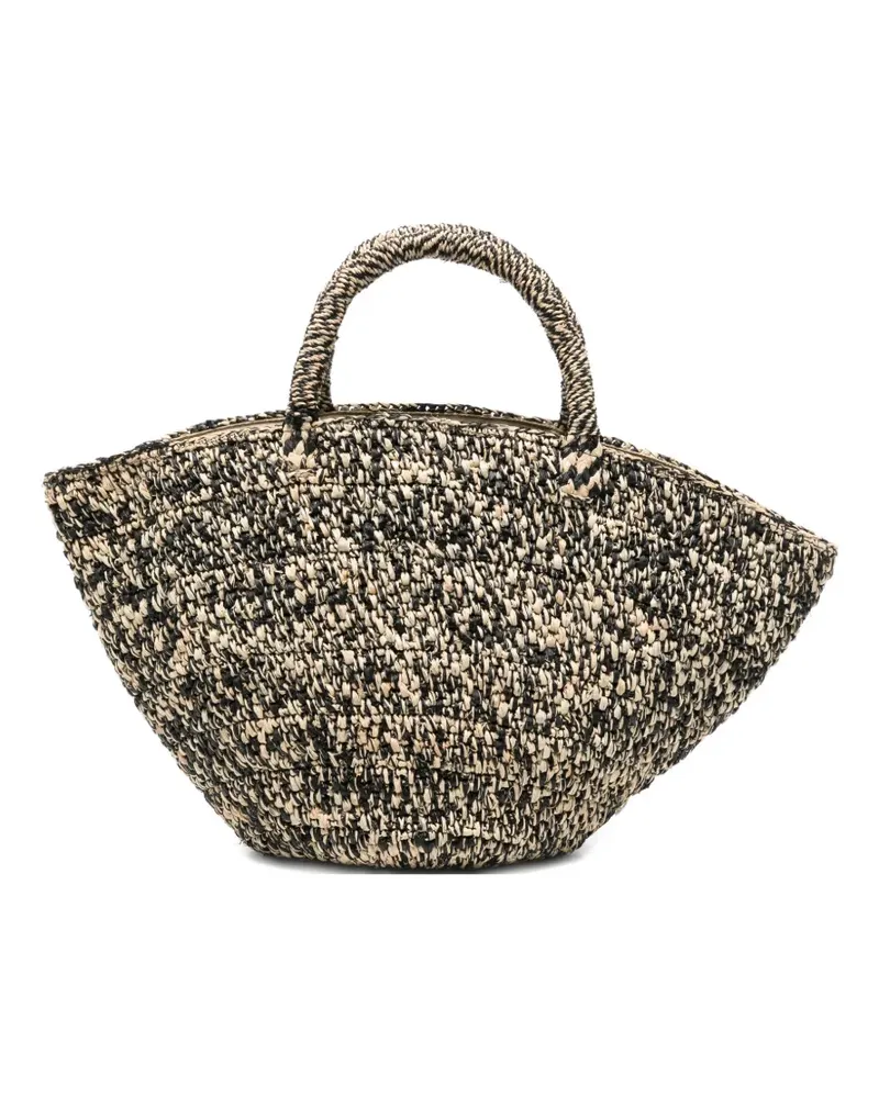 IBELIV Ela Handtasche mit Flechthenkel - Schwarz Schwarz