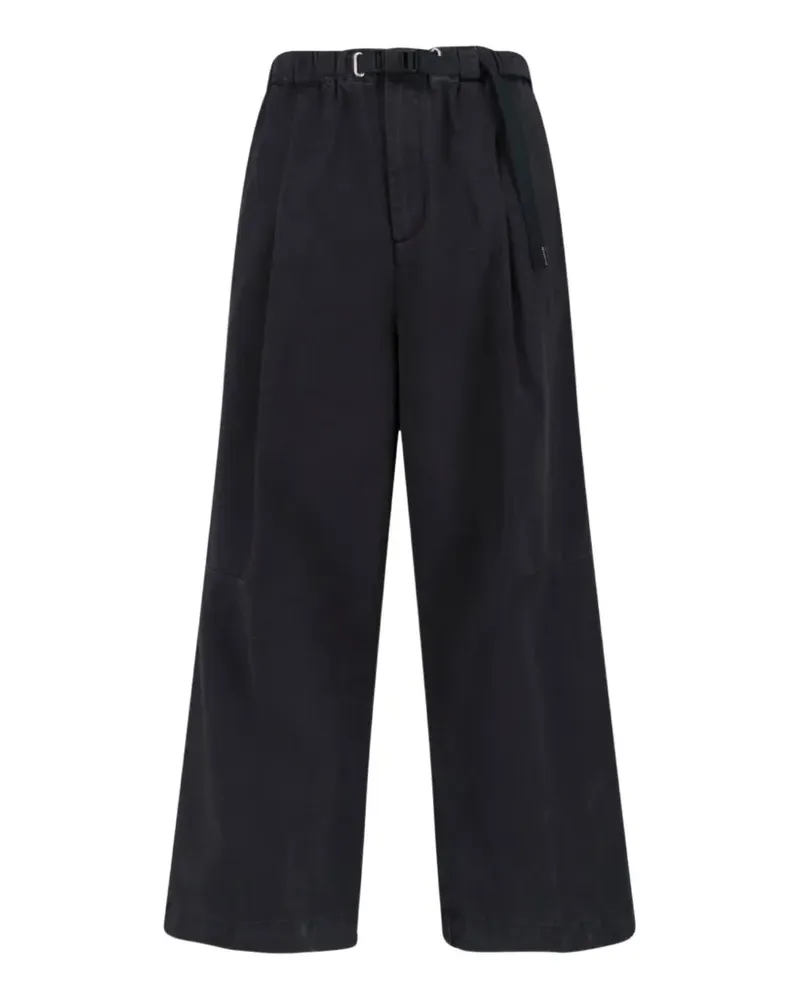 PLAN C belted pleated trousers - Schwarz Schwarz