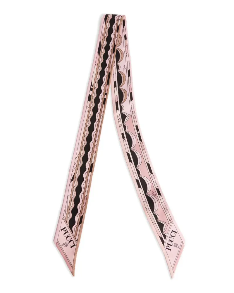 Emilio Pucci mixed print twill scarf - Rosa Rosa