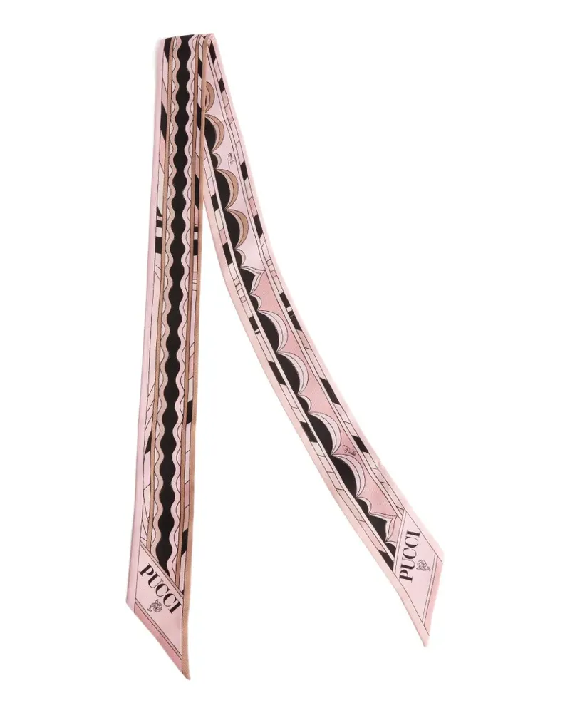 Emilio Pucci mixed print twill scarf - Rosa Rosa