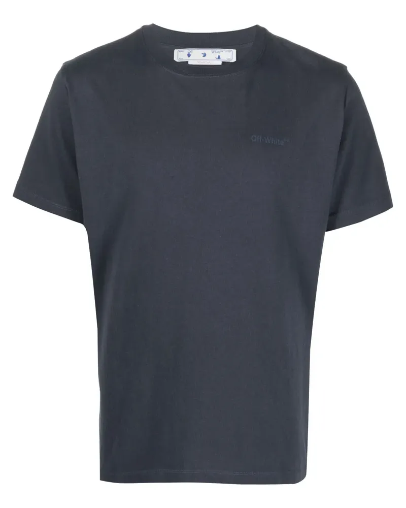 OFF-WHITE T-Shirt mit rudem Ausschnitt - Blau Blau