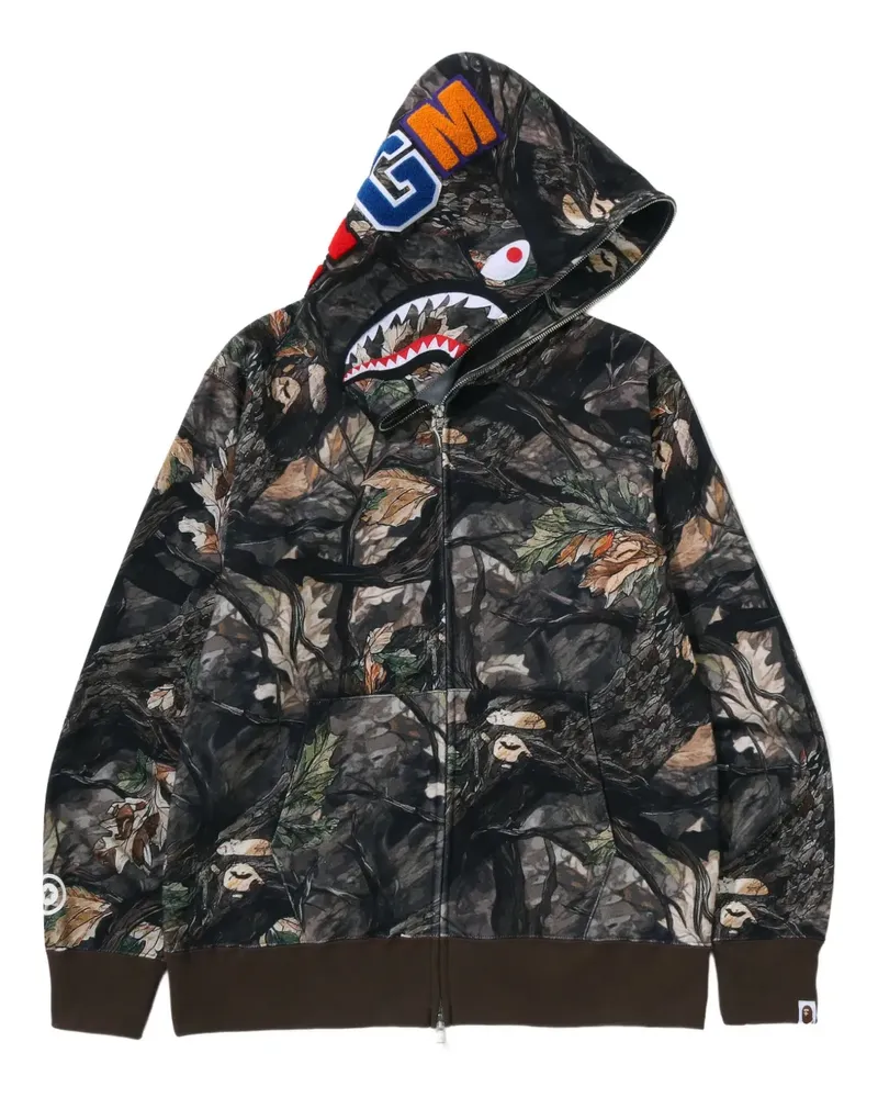 BAPE Tree Edge Camo Shark Kapuzenjacke - Braun Braun