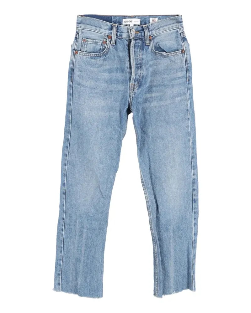 RE/DONE Straight-Leg-Jeans mit offenem Saum - Blau Blau