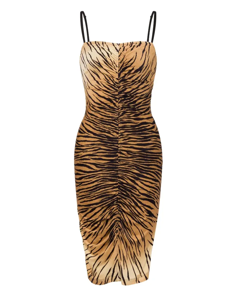 Moschino Midikleid mit Zebra-Print - Braun Braun