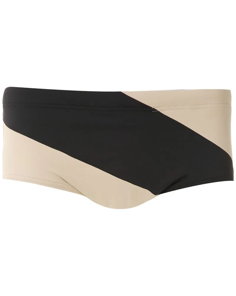 Amir Slama Badehose in Colour-Block-Optik - Schwarz Schwarz