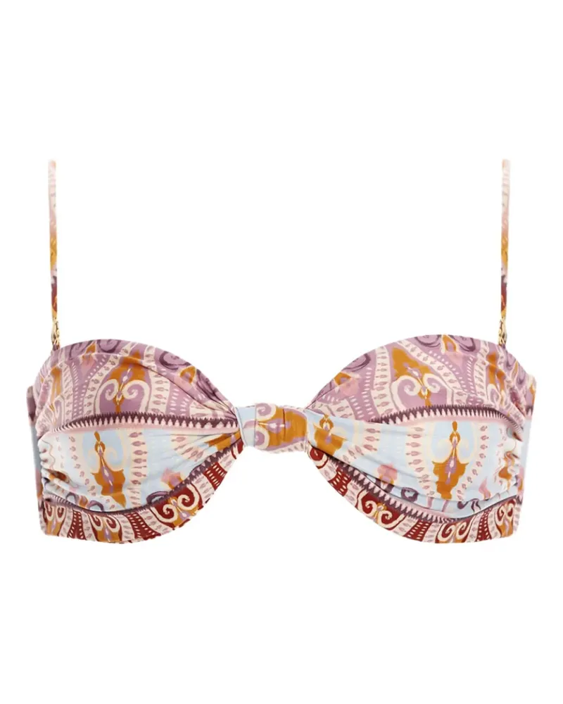 AGUA BENDITA Leva Lucille patterned bikini top - Nude Nude