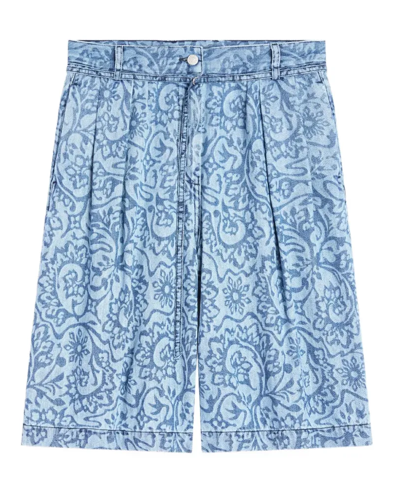 Dries van Noten Jeans-Shorts mit Gürtel - Blau Blau