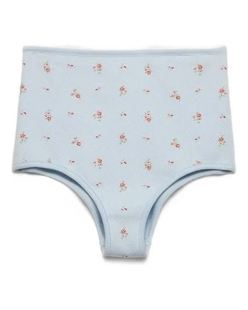 Prada floral-print briefs - Blau Blau