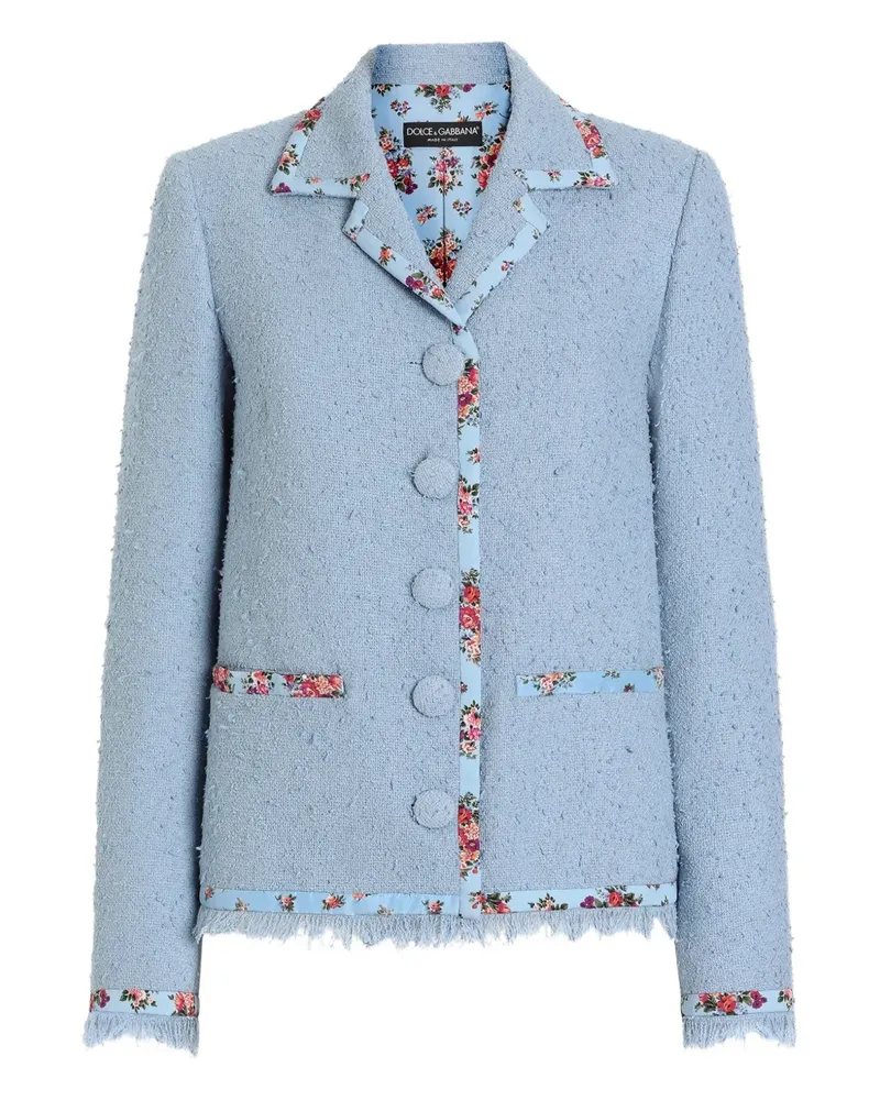 Dolce & Gabbana Jacke mit Blumenbesatz - Blau Blau