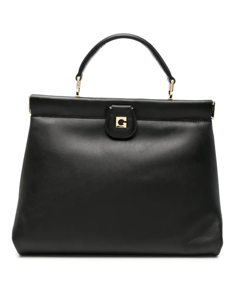 Gherardini Shopper mit Logo-Schild - Schwarz Schwarz