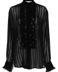 Stella McCartney Sheer-Bluse mit Rüschen Schwarz