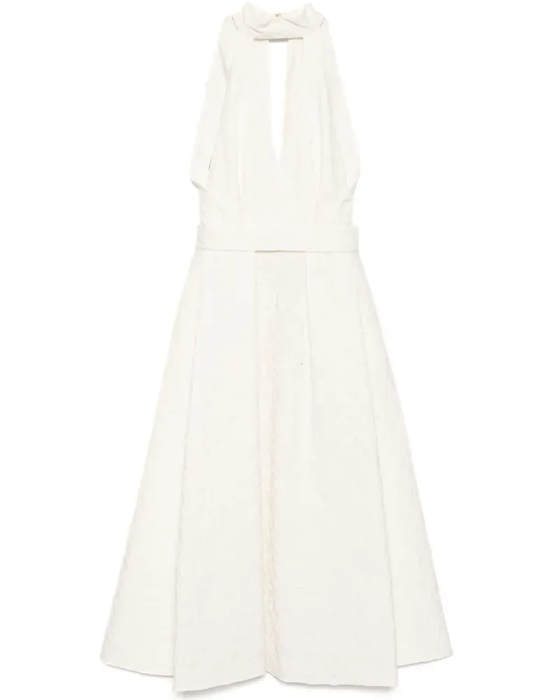 Elie Saab Besticktes Midikleid - Weiß Weiß