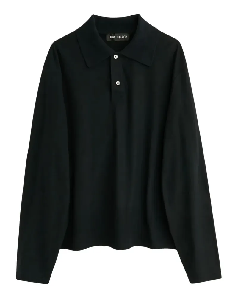 Our Legacy Langärmeliges Rugby Poloshirt - Schwarz Schwarz