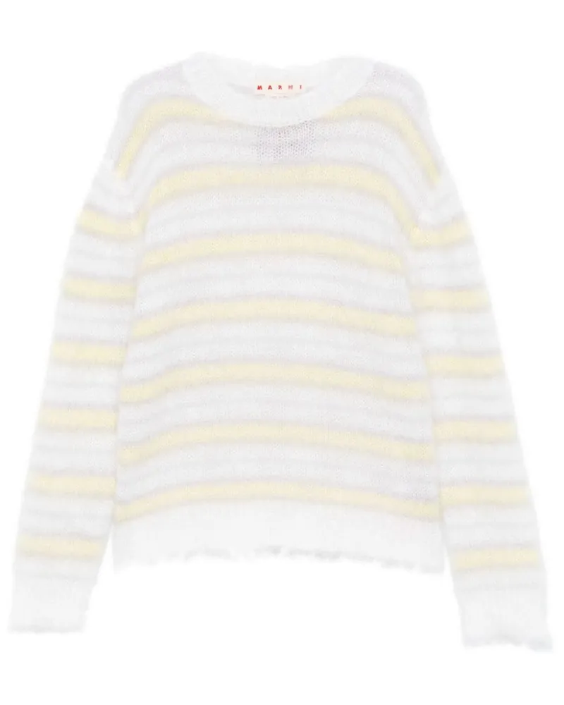 Marni Gestreifter Pullover - Weiß Weiß