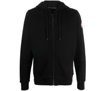 Hoodie mit Logo-Patch - Schwarz