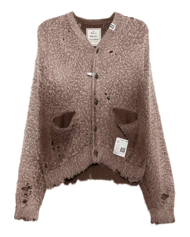 MIHARAYASUHIRO Cardigan im Distressed-Look - Braun Braun