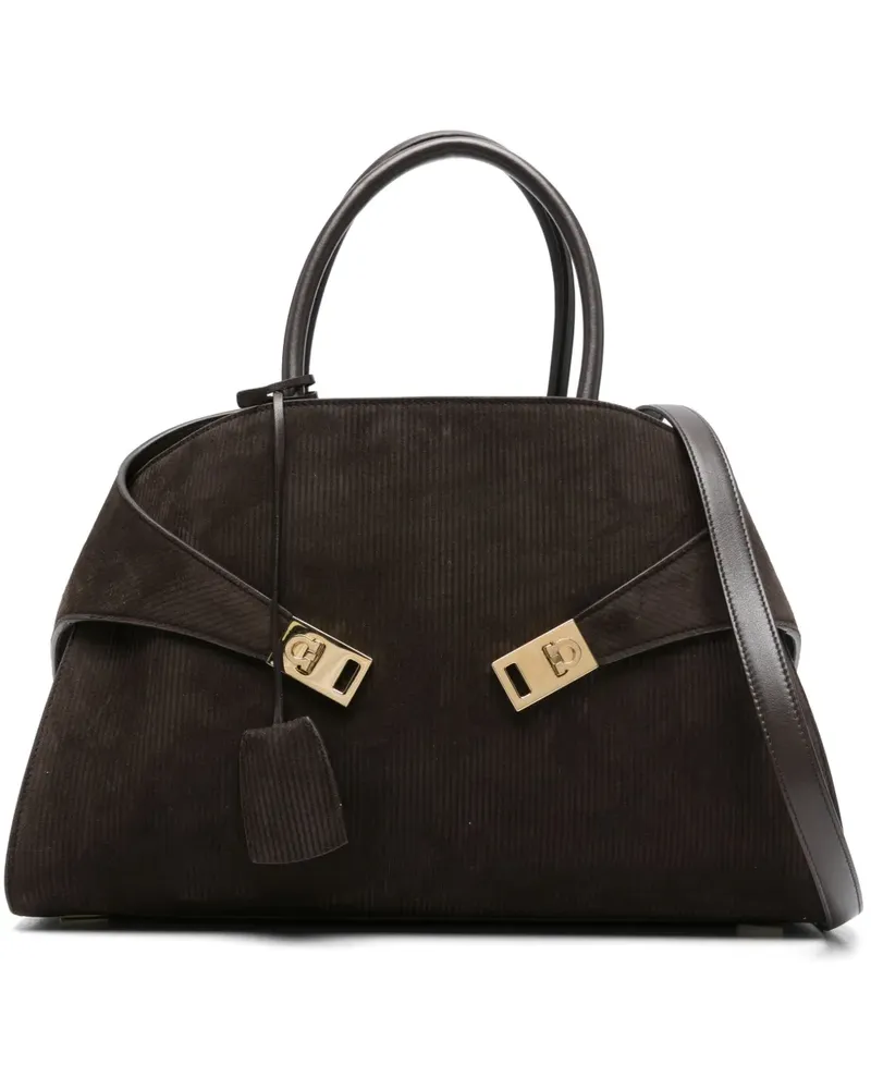 Ferragamo Tote Bag aus Cord - Braun Braun
