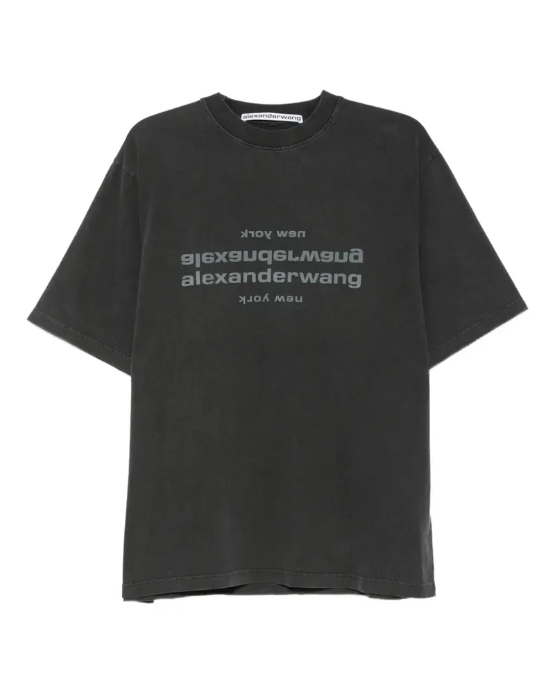 Alexander Wang logo-print cotton T-shirt - Grau Grau