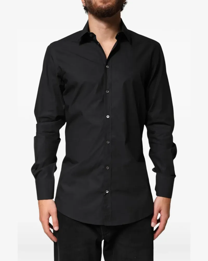 Dolce & Gabbana Gold Hemd mit geometrischem Print - Schwarz Schwarz