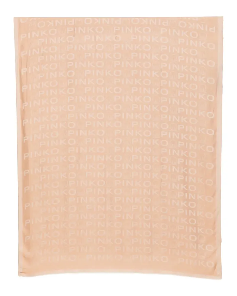 Pinko logo frayed scarf - Nude Nude