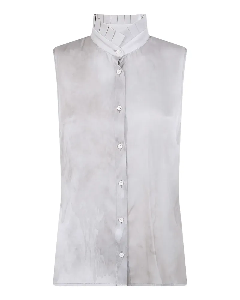 Uma Wang pleated-neck sleeveless blouse - Grau Grau
