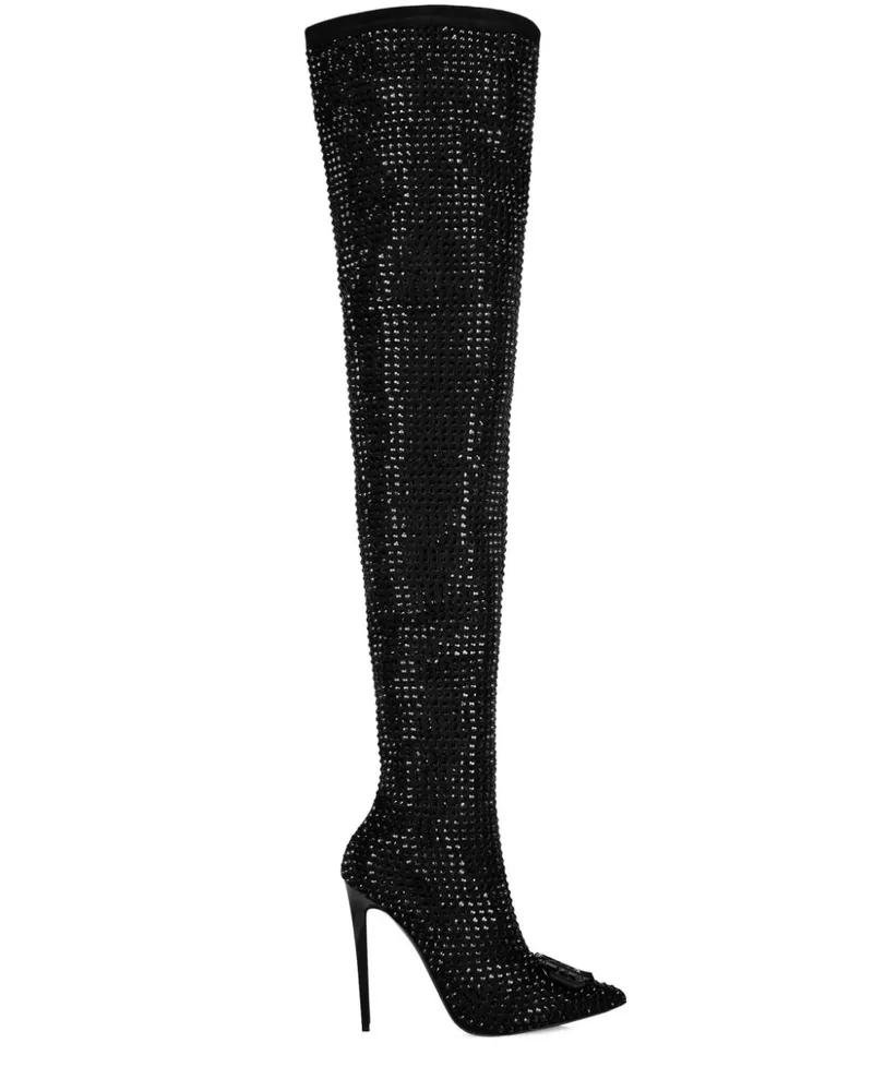 Philipp Plein Stiefel mit Strass - Schwarz Schwarz