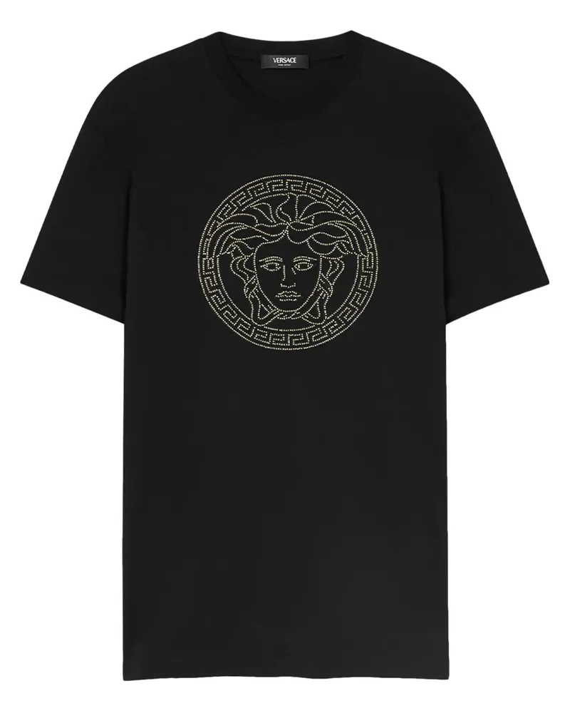 Versace T-Shirt mit Medusa-Applikation - Schwarz Schwarz
