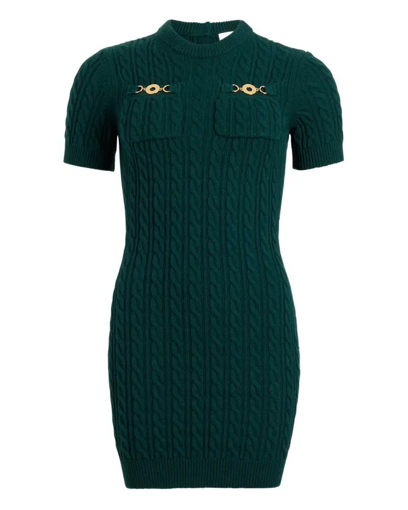 Patou Geknöpftes Minikleid mit Zopfmuster - Grün Grün