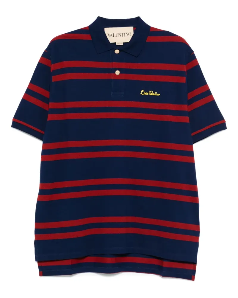 Valentino Garavani Gestreiftes Poloshirt - Blau Blau