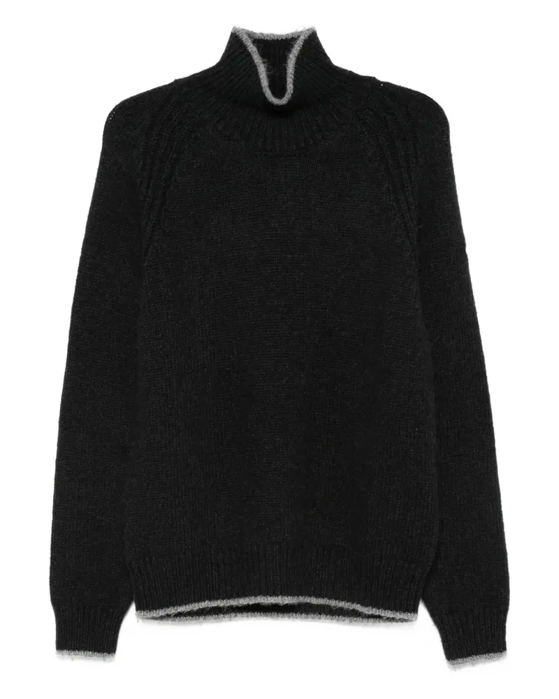 Moncler Gerippter Rollkragenpullover - Schwarz Schwarz