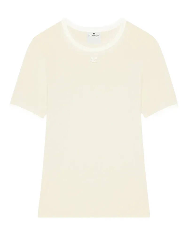 Courrèges T-Shirt mit Logo-Stickerei - Nude Nude