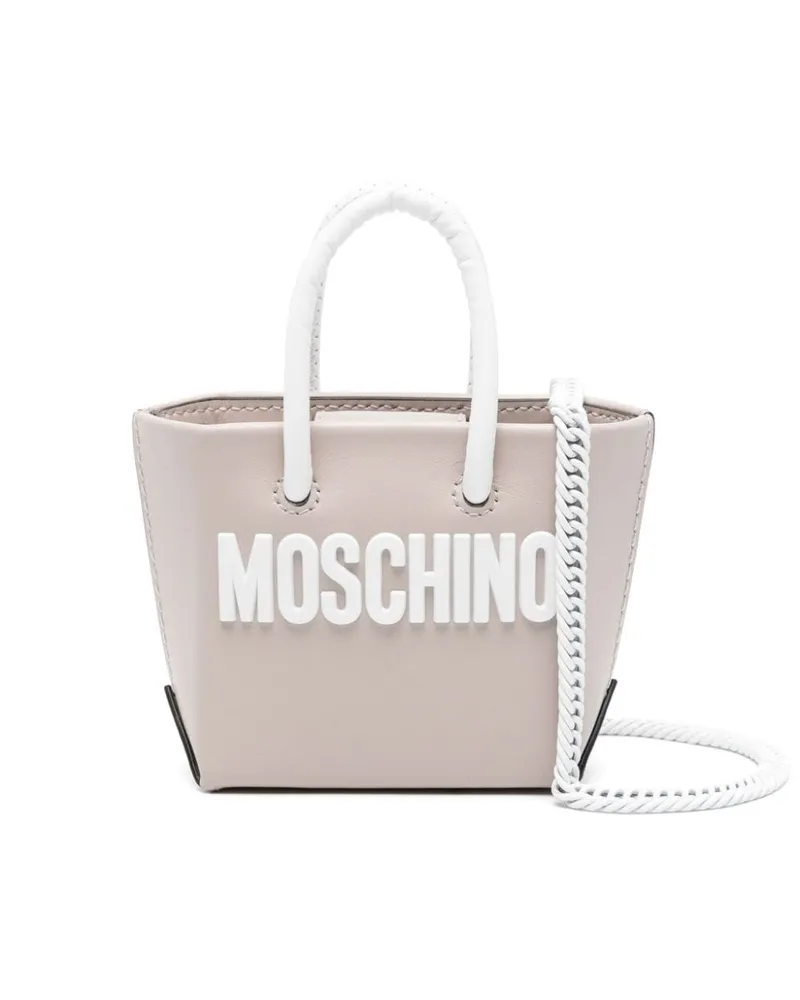 Moschino Mini-Tasche mit Logo Nude