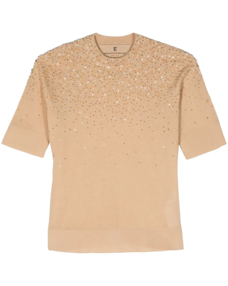 Ermanno Scervino T-Shirt mit Rundhalsausschnitt Nude