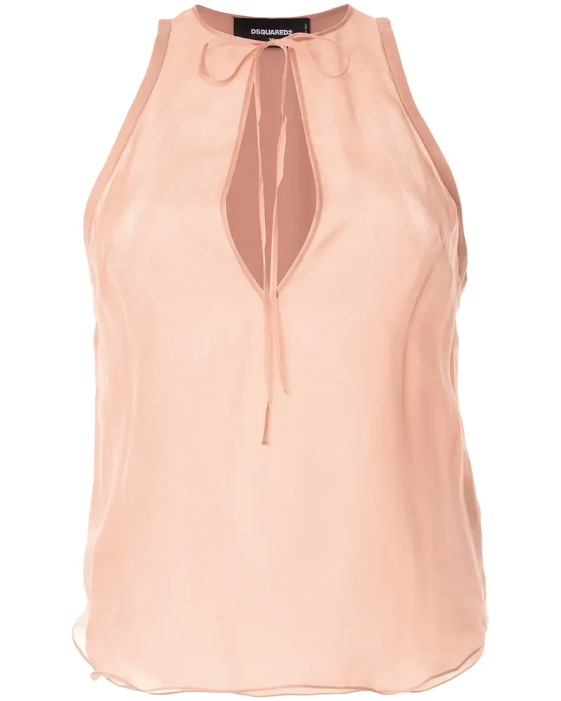 Dsquared2 Ärmellose Seidenbluse - Rosa Rosa