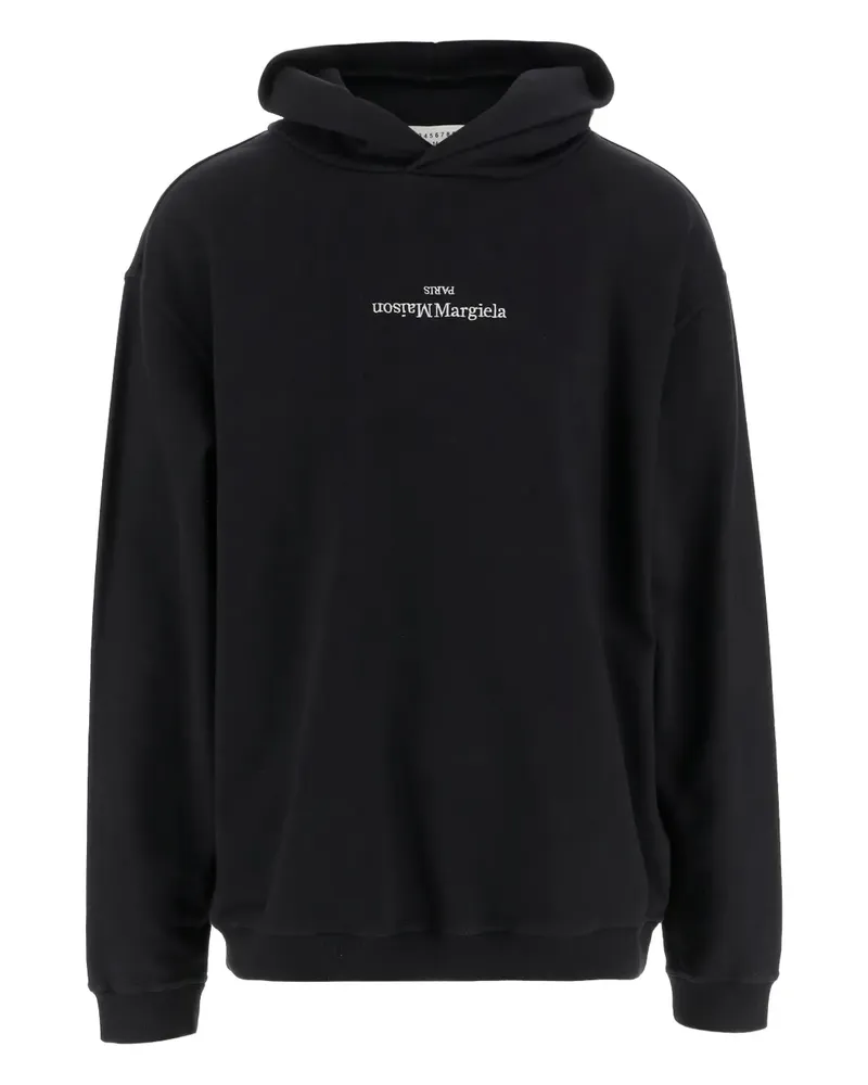 Maison Margiela logo-print hoodie - Schwarz Schwarz