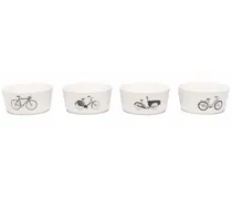 4er-Set Bikes Snackschalen - Weiß
