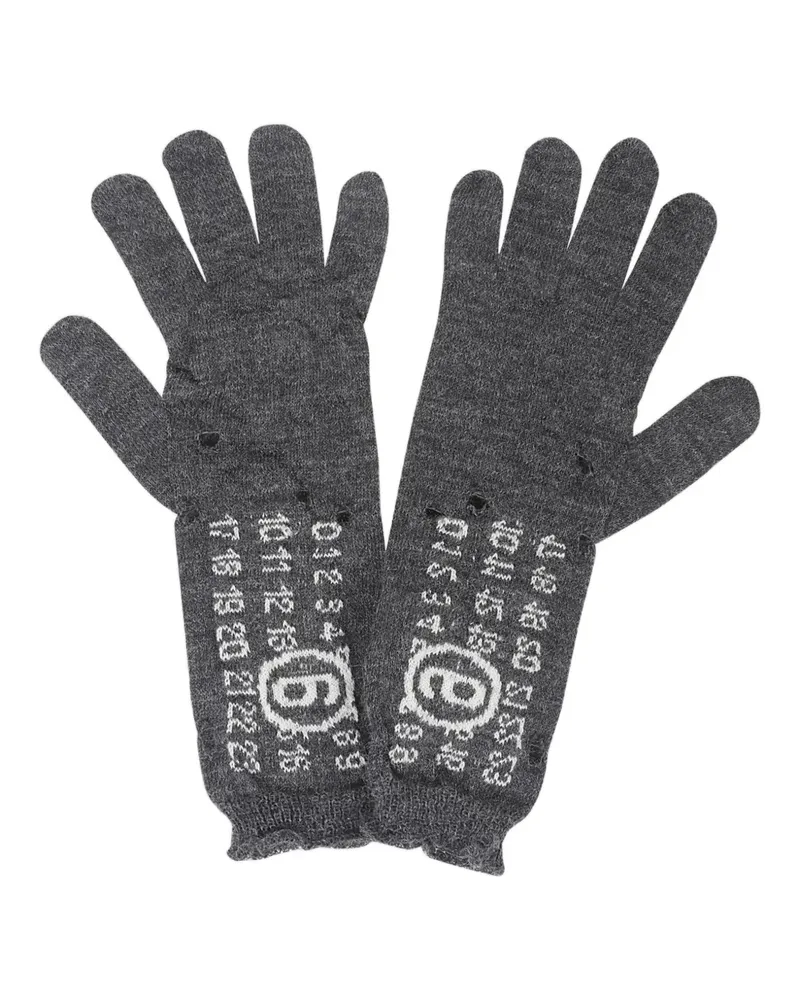 Maison Margiela Handschuhe aus geripptem Strick - Grau Grau