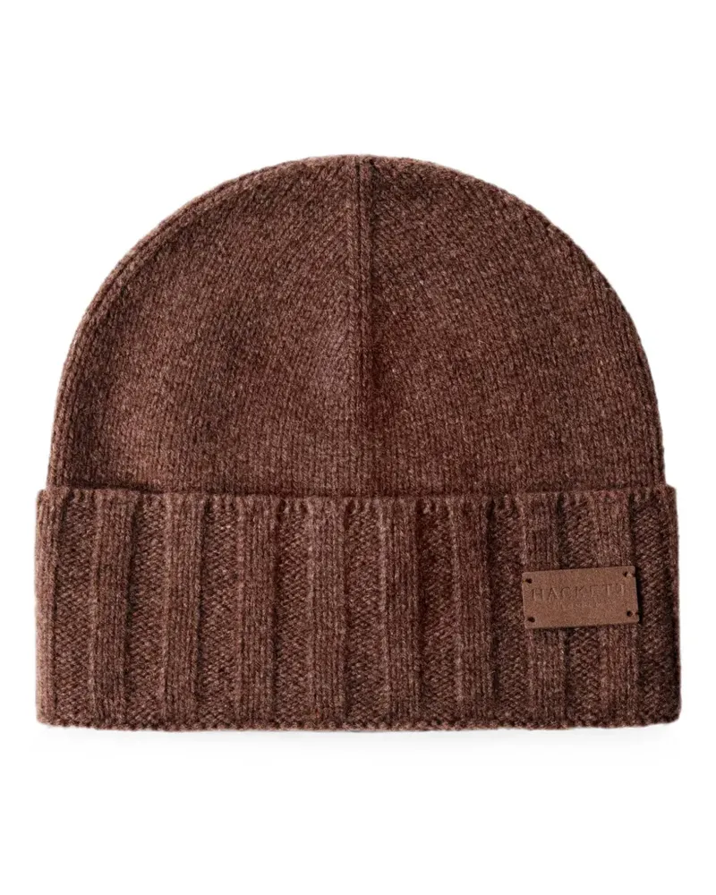 Hackett Gerippte Beanie - Braun Braun