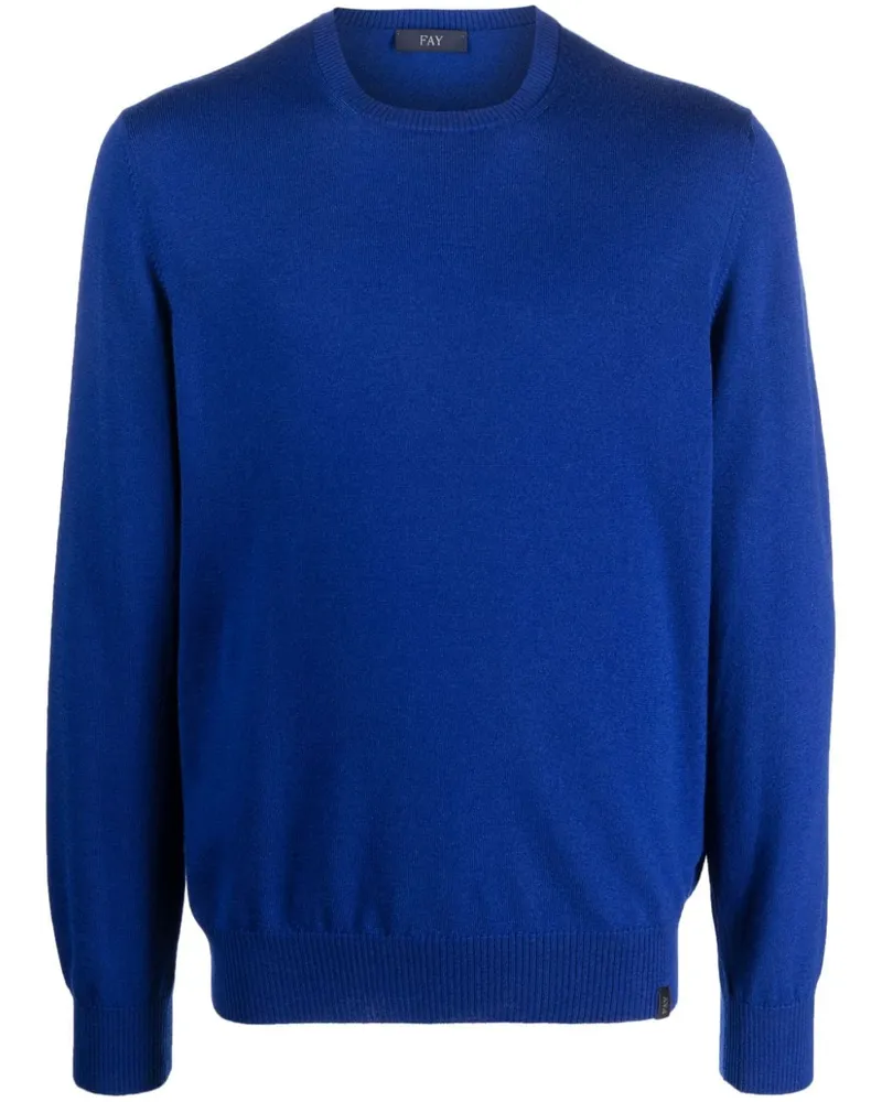 Fay Pullover mit rundem Ausschnitt - Blau Blau