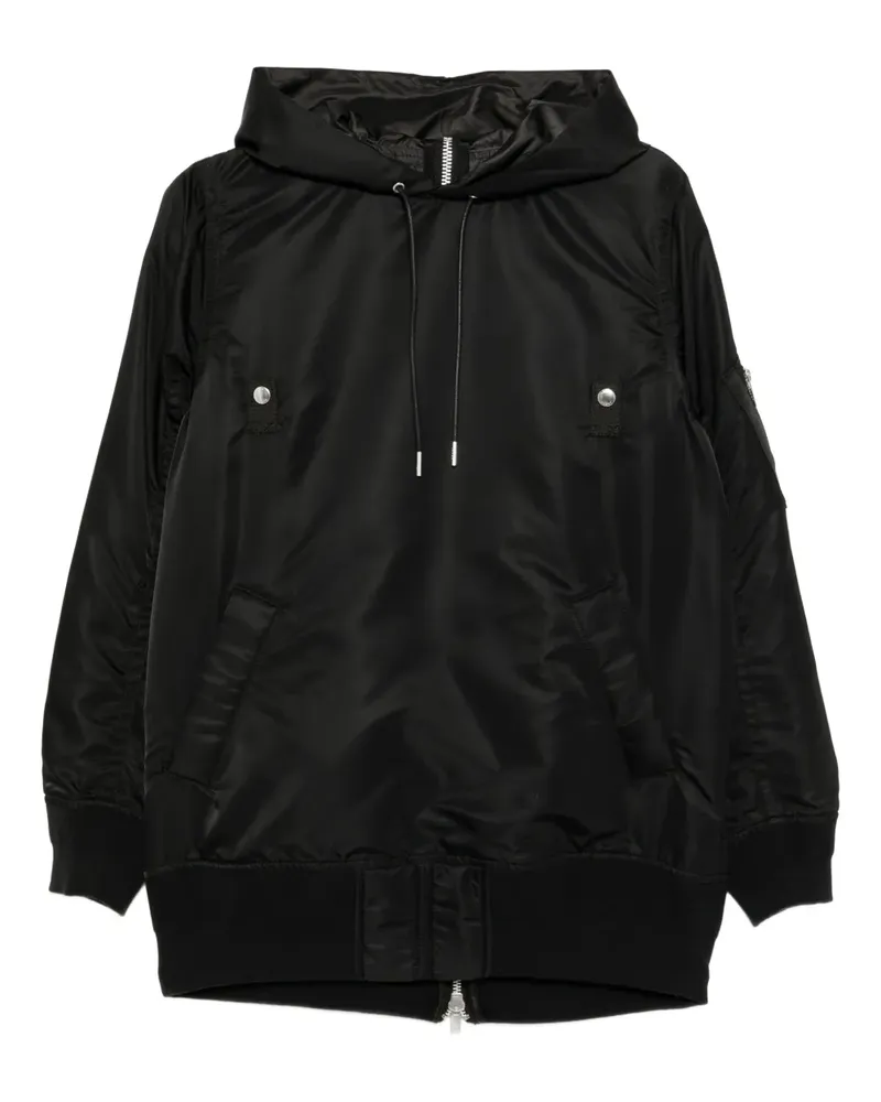 Sacai Kapuzenjacke mit Reißverschluss - Schwarz Schwarz