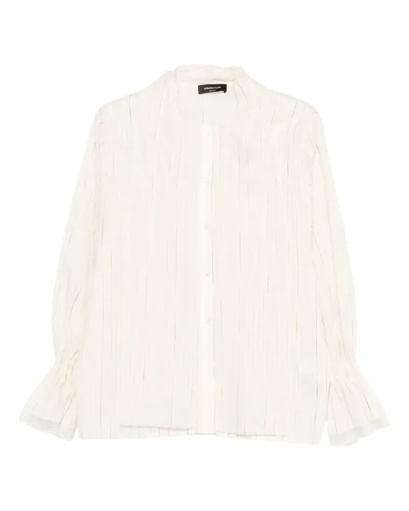 Fabiana Filippi Gerüschtes Hemd mit Spitzenbesatz - Nude Nude