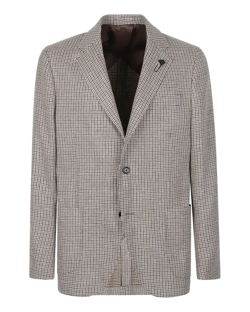 LARDINI houndstooth-pattern wool blazer - Braun Braun
