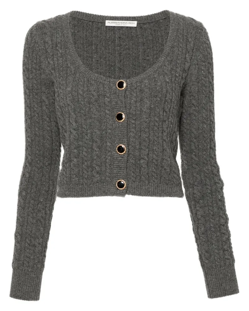 Alessandra Rich Klassischer Cardigan Grau