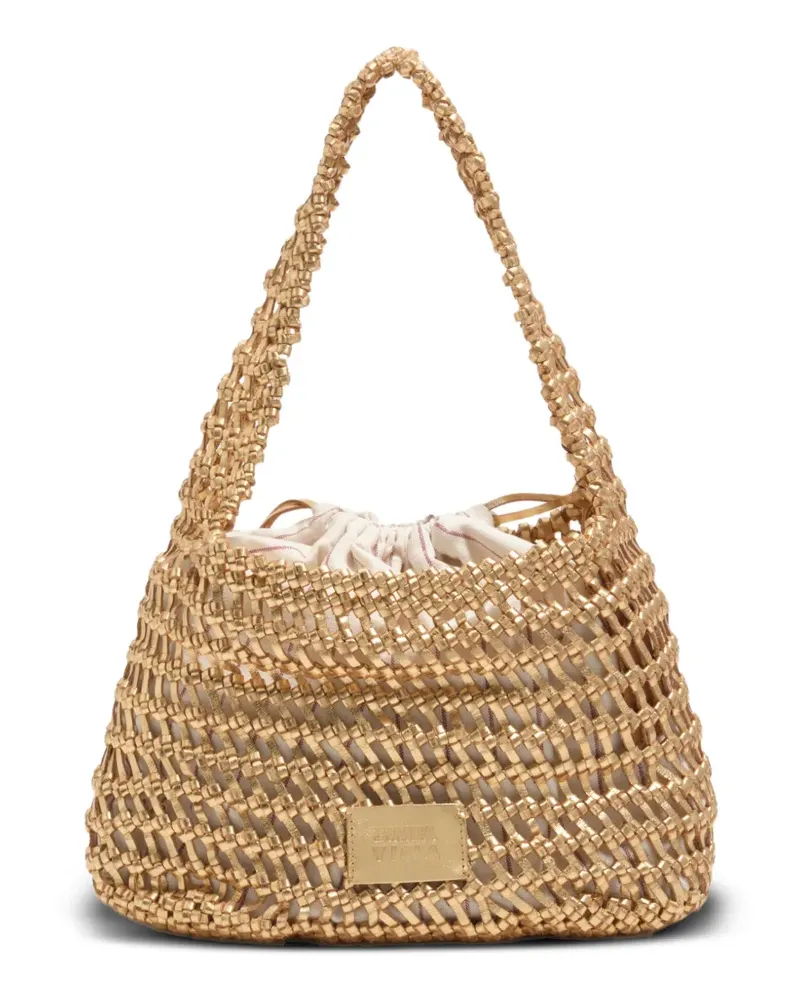 BIMBA Y LOLA Mittelgroße geflochtene Tasche in Gold Gold